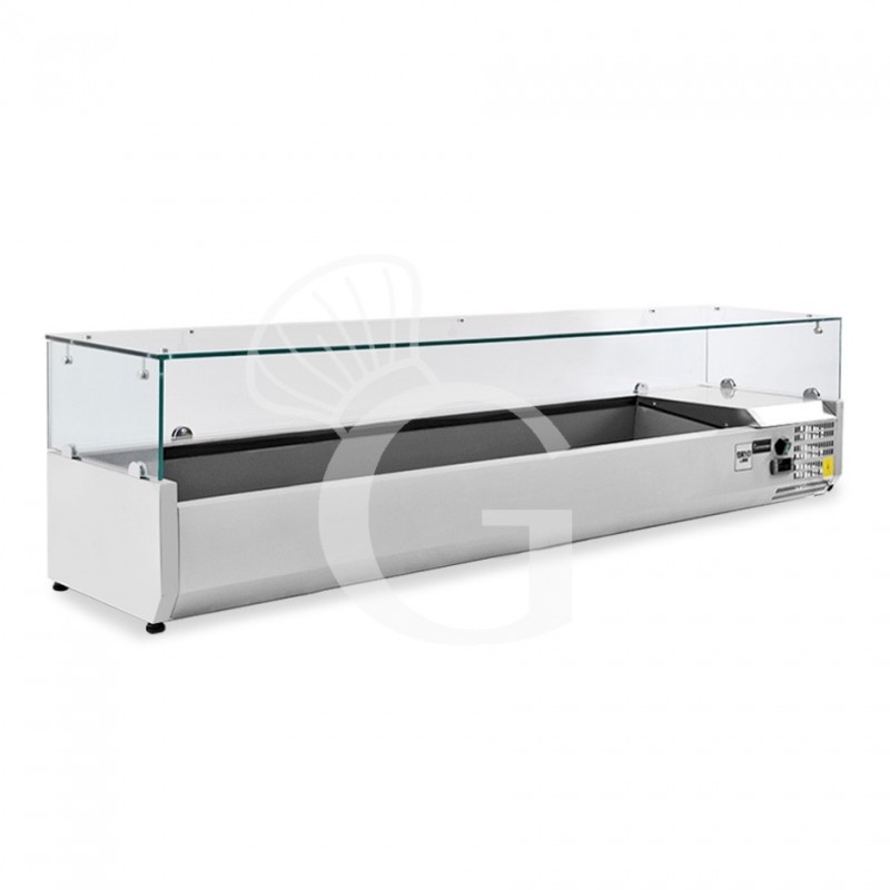 Vetrinetta refrigerata per pizzeria L 1400 mm per 6 bacinelle GN1/4