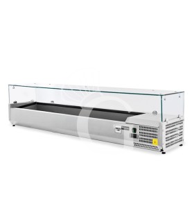 Vetrinetta refrigerata per pizzeria L 1400 mm per 4 bacinelle GN1/3 + 1 bacinella GN1/2