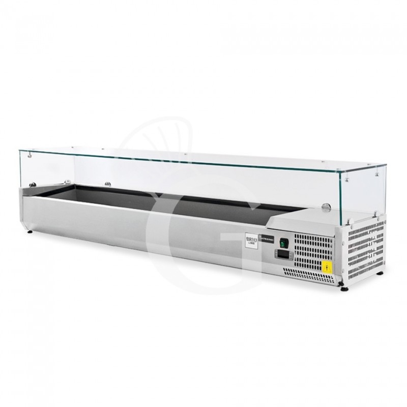 Vetrinetta refrigerata per pizzeria L 1500 mm per 7 bacinelle GN1/4