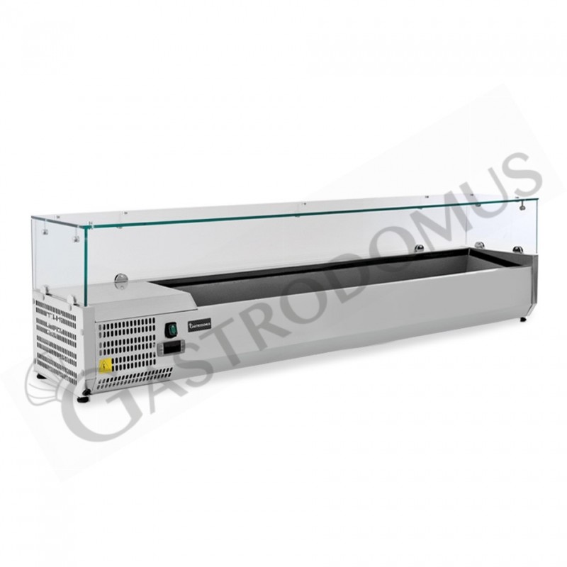 Vetrinetta refrigerata per pizzeria motore a sinistra L 1800 mm per 8 bacinelle GN1/3
