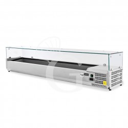 Vetrinetta refrigerata per pizzeria L 2000 mm per 10 bacinelle GN1/4