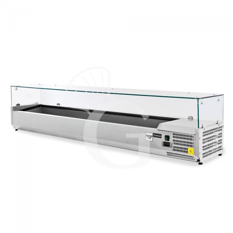 Vetrina refrigerata per pizzeria L 2000 mm per 9 bacinelle GN1/3