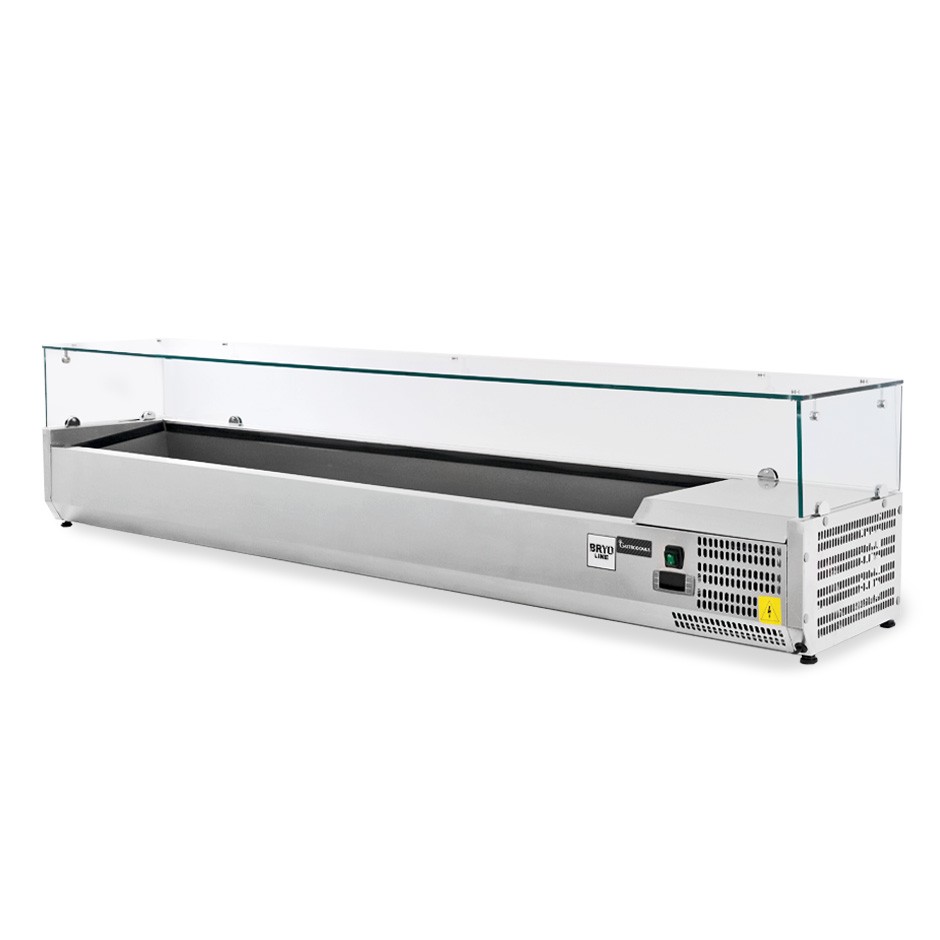 Vetrina refrigerata per pizzeria L 2000 mm per 9 bacinelle GN1/3