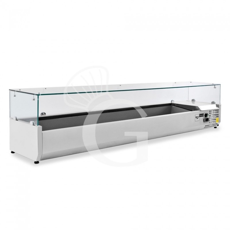 Vetrina refrigerata per pizzeria L 2000 mm per 9 bacinelle GN1/3