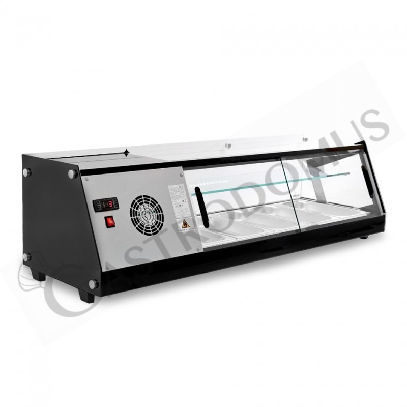 dettaglio retro-Vetrina tapas 5 bacinelle GN1/3 160 W L 1307 mm x P 395 mm x H 375 mm