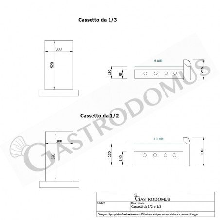 Tavolo Refrigerato 5 cassetti 2 porte 700 mm -2°C/+8°C - vista frontale e laterale Tavolo Refrigerato 5 cassetti 2 porte 700 mm -2°C/+8°C - vista frontale e laterale