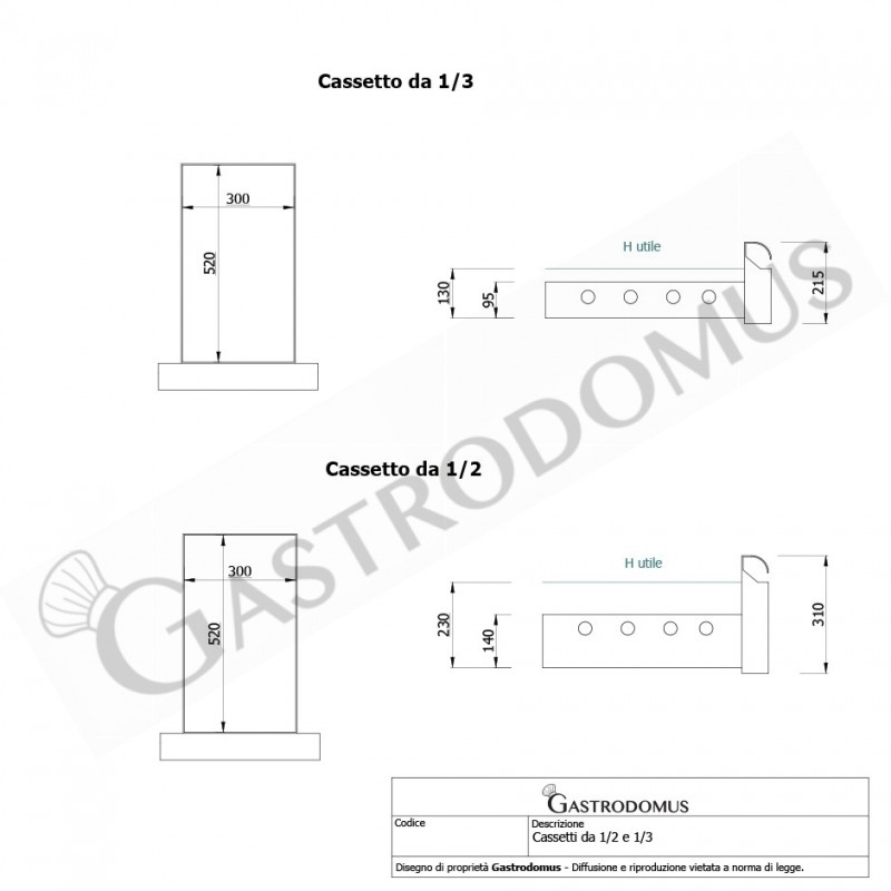 Tavolo Refrigerato 7 cassetti 1 porta 700 mm -2°C/+8°C - vista frontale e laterale