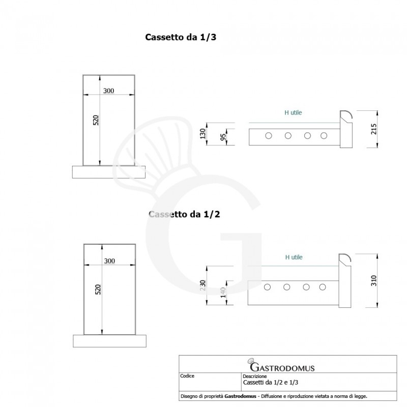 Tavolo Refrigerato 8 cassetti 1 porta 700 mm -2°C/+8°C - Vista frontale e laterale