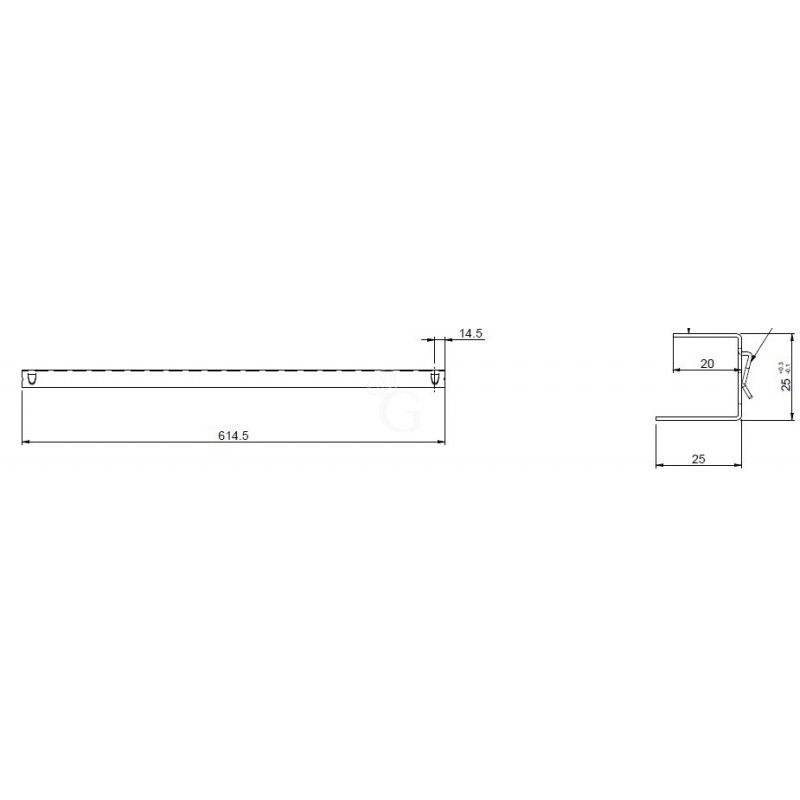 Coppia guide inox a U per tavolo 800