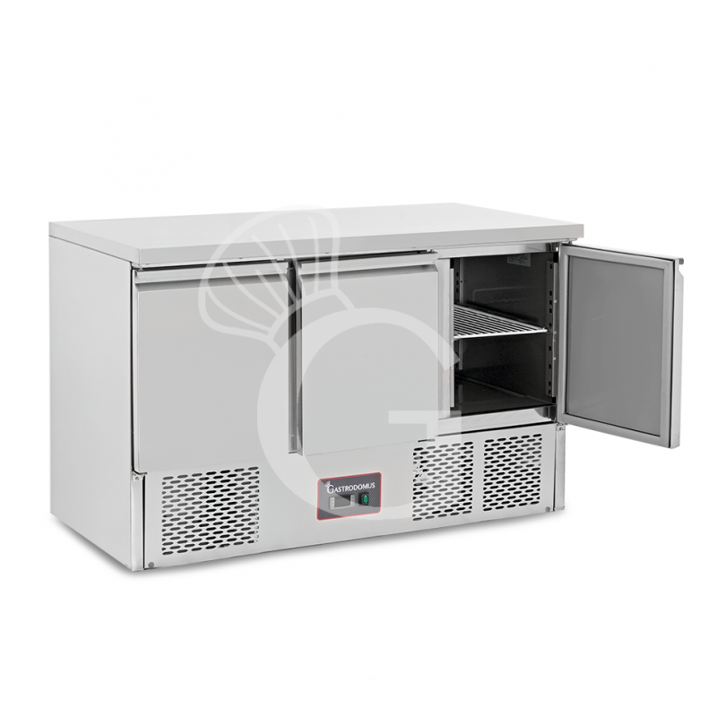 Saladette refrigerata 3 porte, temperatura +2°C/+8°C, piano in inox