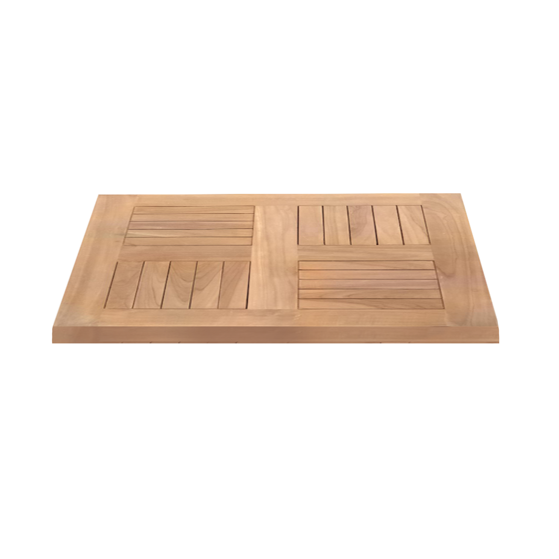 Piano quadrato in teak per esterno, dimensioni 70 cm x 70 cm