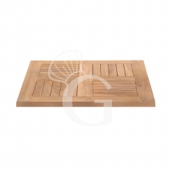 Piano quadrato in teak per esterno, dimensioni 80 cm x 80 cm