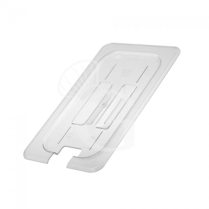 Coperchio con foro mestolo GN1/2 in policarbonato dimensioni L 320 x P 260 mm