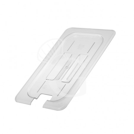 Coperchio con foro mestolo GN1/2 in policarbonato dimensioni L 320 x P 260 mm Coperchio con foro mestolo GN1/2 in policarbonato dimensioni L 320 x P 260 mm