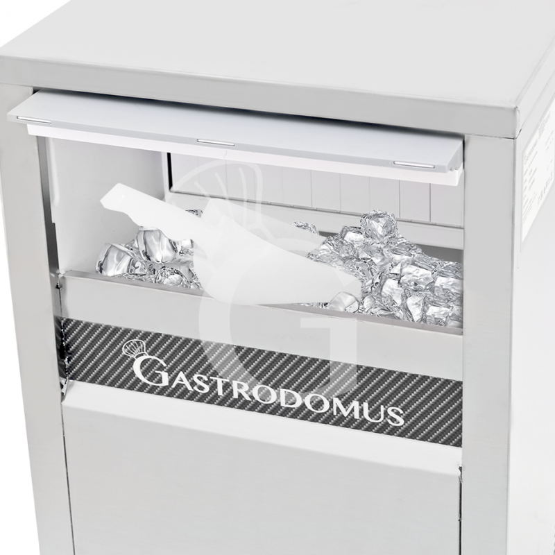 Dettaglio interno con ghiaccio - Macchina del ghiaccio monofase kg 30/24h cubetto pieno