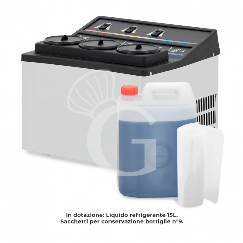 Abbattitore per vino da banco elettrico 3 bottiglie L 555 mm x P 505 mm x H 460 mm