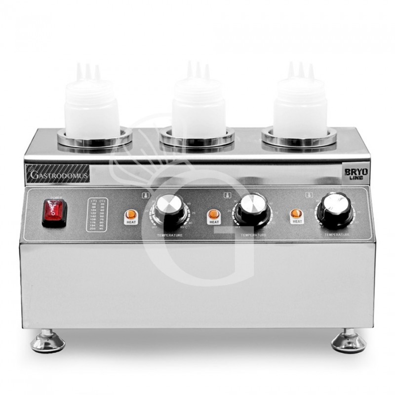 Scaldavivande elettrico a secco - tre vasche con capacità 650 ML ciascuna Scaldavivande elettrico a secco - tre vasche con capacità 650 ML ciascuna