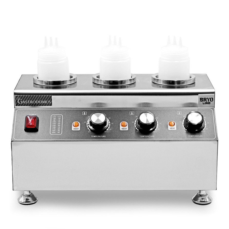 Scaldavivande elettrico a secco - tre vasche con capacità 650 ML ciascuna