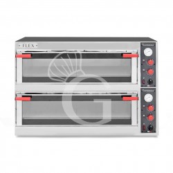 Forno Elettrico porta vetro 6 teglie 600x400 o 12 pizze diametro 350 mm 2 camere controllo meccanico