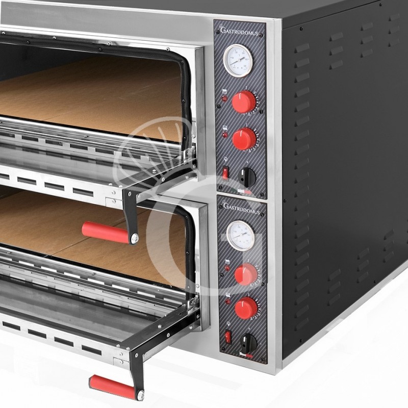 Forno Elettrico porta vetro 6 teglie 600x400 o 12 pizze diametro 350 mm 2 camere controllo meccanico