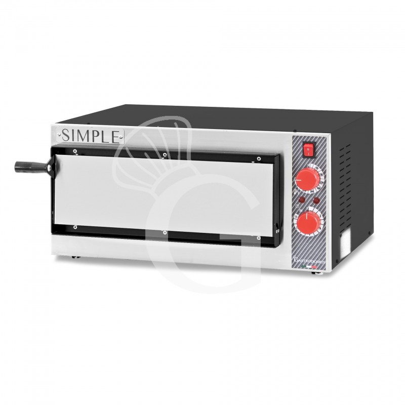Fornetto Elettrico 1 pizza diametro 320 mm 1 camera controllo meccanico temperatura 320°C potenza 1,6 Kw