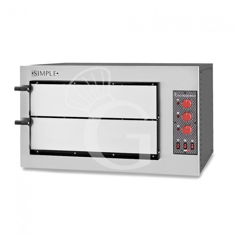 Fornetto Elettrico 2 pizze diametro 450 mm 2 camere controllo meccanico temperatura 455°C potenza 7,5 Kw