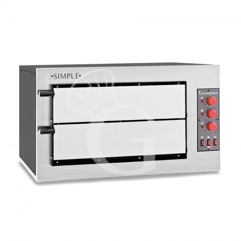 Fornetto Elettrico 2 pizze diametro 450 mm 2 camere controllo meccanico temperatura 455°C potenza 7,5 Kw