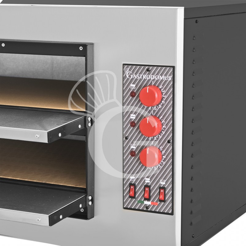 Fornetto Elettrico 2 pizze diametro 450 mm 2 camere controllo meccanico temperatura 455°C potenza 7,5 Kw - dettaglio comandi
