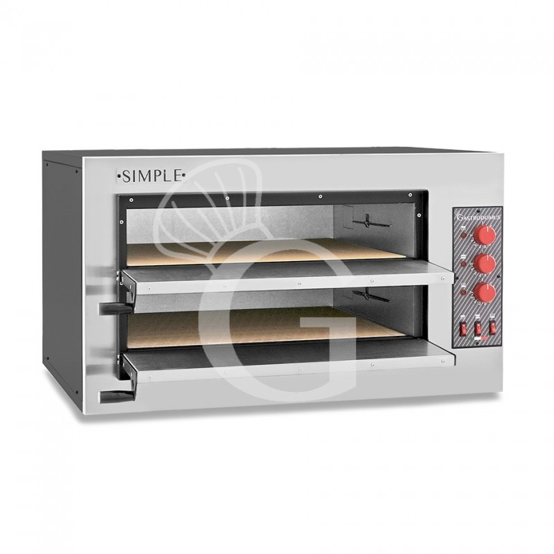 Fornetto Elettrico 2 pizze diametro 450 mm 2 camere controllo meccanico temperatura 455°C potenza 7,5 Kw