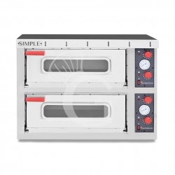 Fornetto Elettrico 2 pizze Ø 450 mm 2 camere potenza 8 Kw porta vetro con luce - Completo di guide per inserimento delle teglie