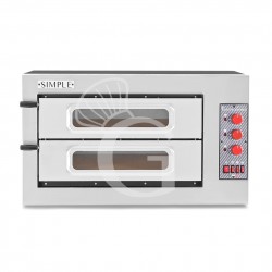 Fornetto Elettrico 2 pizze 450 mm 2 camere controllo meccanico 455°C potenza 7,5 Kw porta vetro e luce