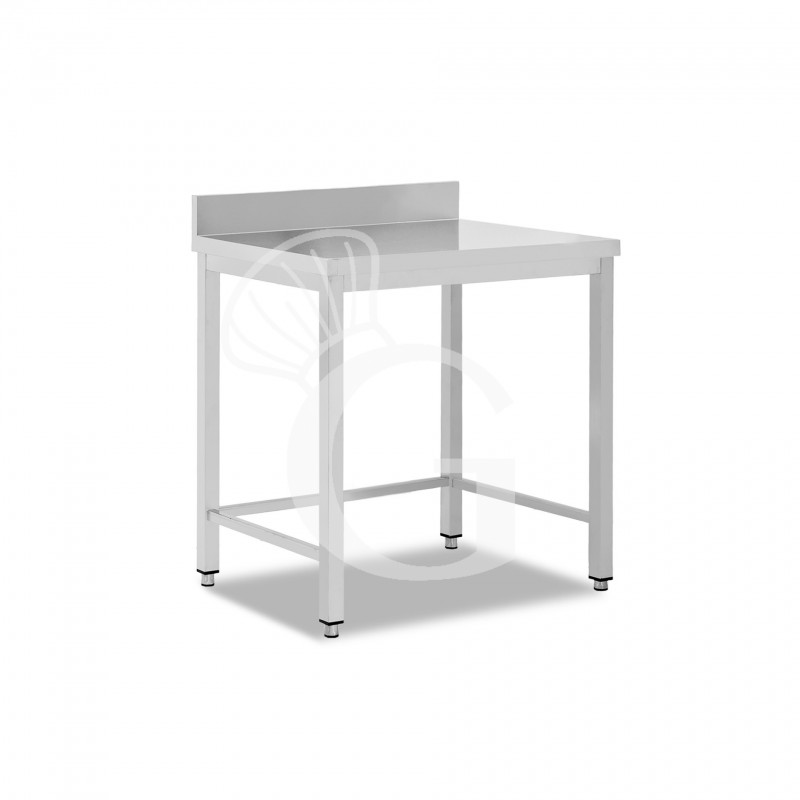 Tavolo inox con alzatina L 400 mm x P 600 mm x H 950 mm