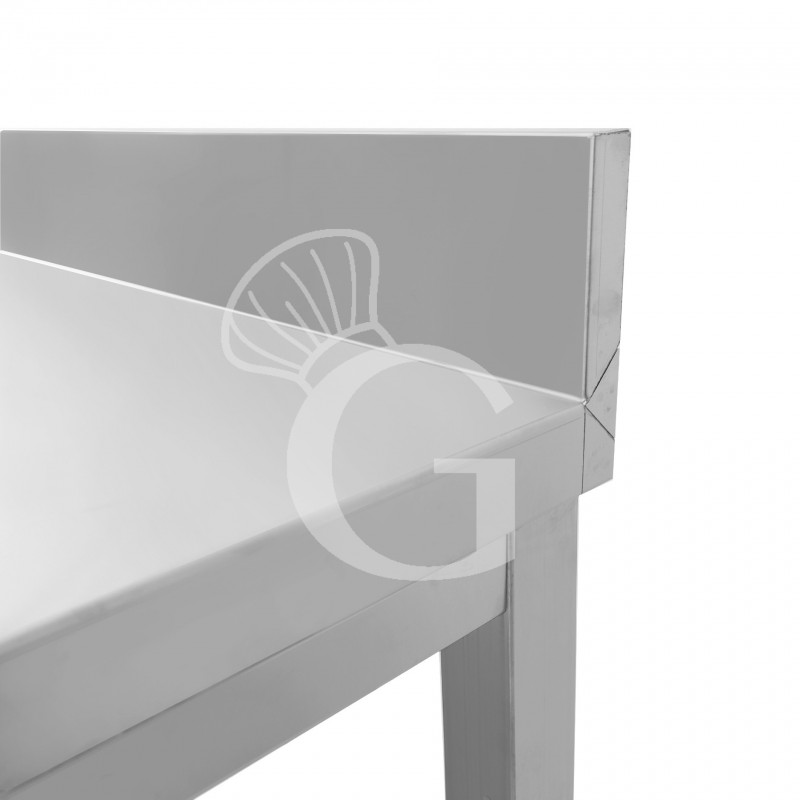 Tavolo inox con alzatina L 1500 mm x P 700 mm x H 965 mm