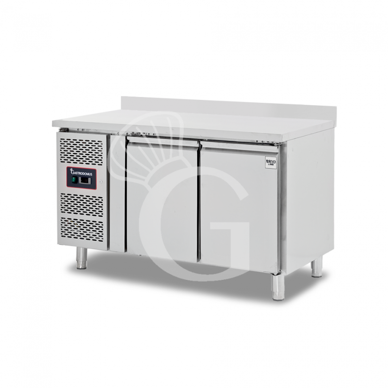Tavolo Refrigerato 2 porte alzatina Prof. 600 mm +2°C/+8°C motore a sinistra