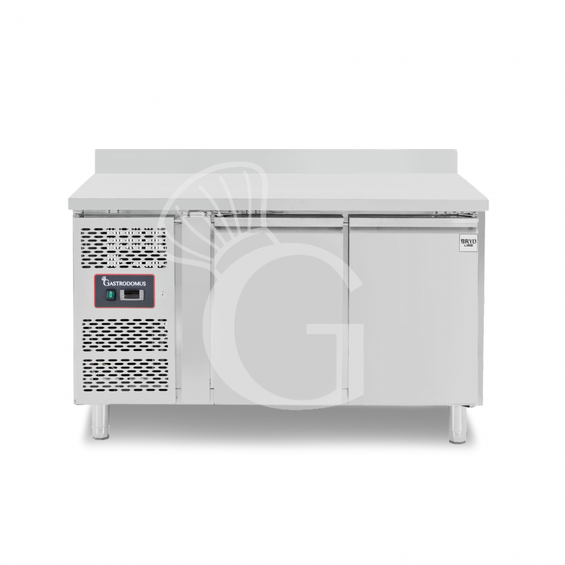Tavolo Refrigerato 2 porte alzatina Prof. 600 mm +2°C/+8°C motore a sinistra