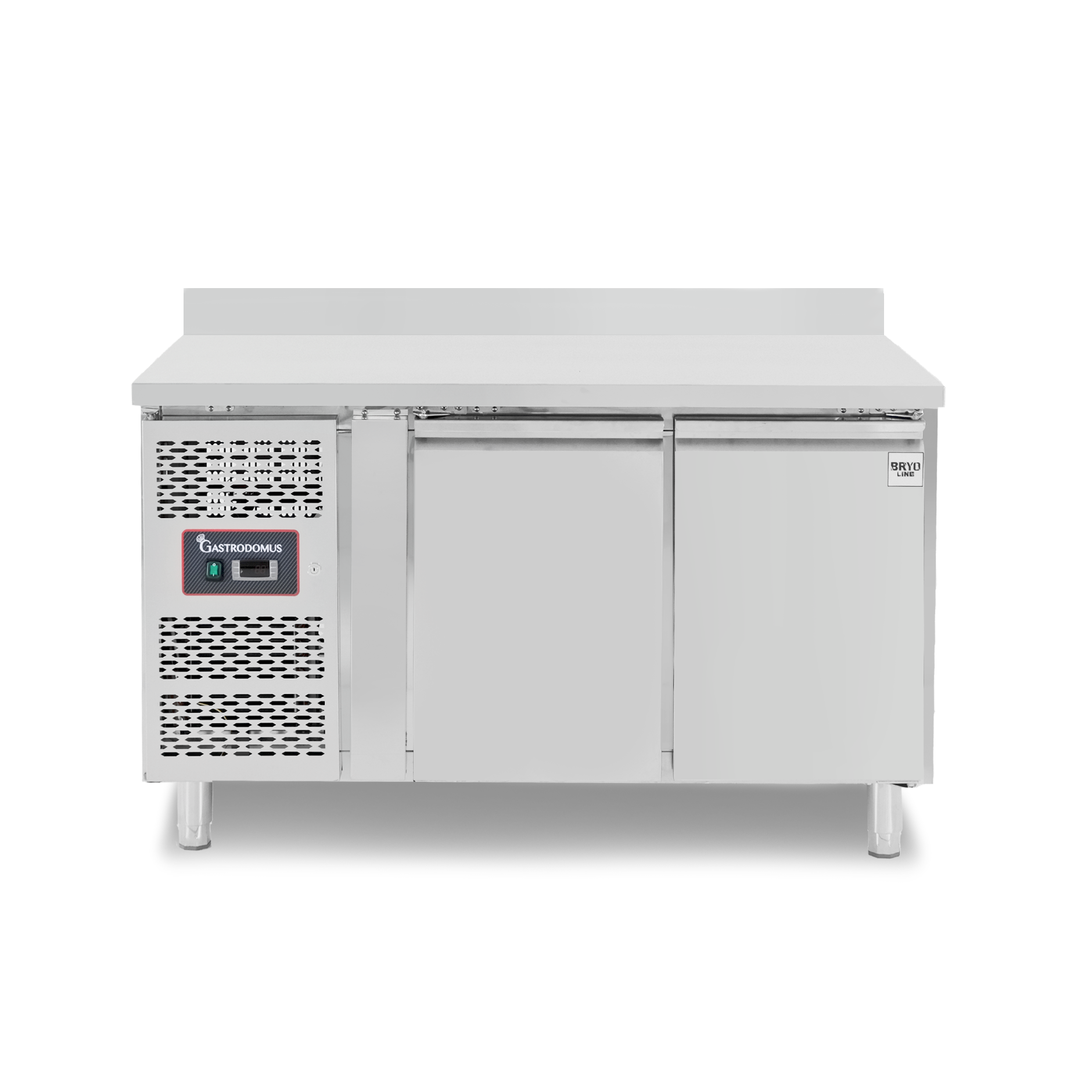 Tavolo Refrigerato 2 porte alzatina Prof. 700 mm +2°C/+8°C motore a sinistra classe energetica B