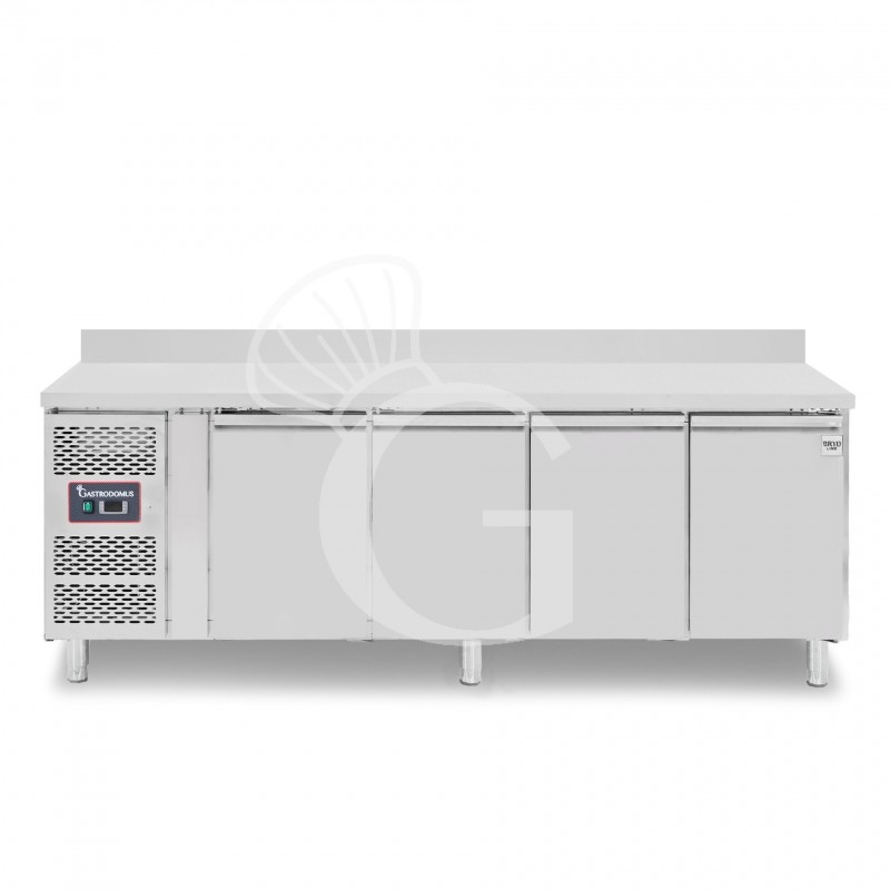 Tavolo Refrigerato 4 porte alzatina Prof. 700 mm +2°C/+8°C motore a sinistra