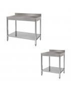 Tavolo con ripiano e alzatina Prof.600