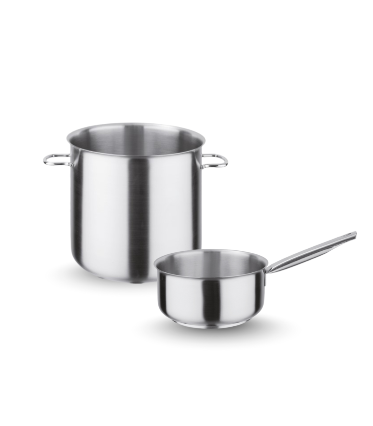 Padelle e pentole in acciaio inox professionali