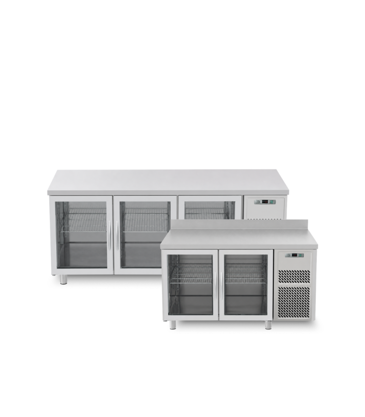 Tavoli Refrigerati con Porte in Vetro