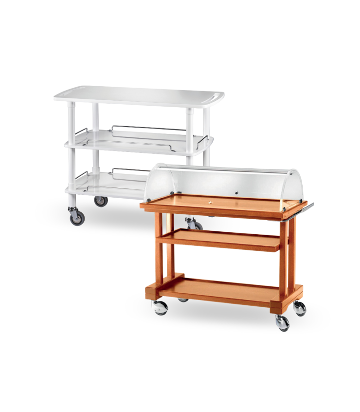 Carrelli in Legno con Cassetti per Cucine
